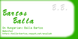 bartos balla business card